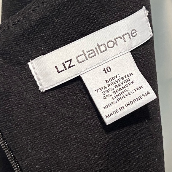 LIZ CLAIBORNE sleeveless black dress/size 10 - Picture 3 of 7